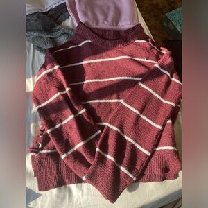 burgundy cropped sweater